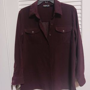 Style & Co.  petite Smalll button-up shirt plum soft purple PS